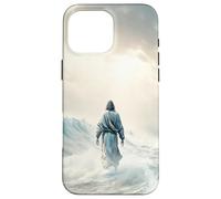 Jesus Christ Walks on Water - Christian Faith Graphic Design Case for iPhone 16 Pro Max