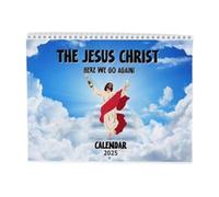 Jesus Christ What A Year Calendar 2025, Bible Verse Wall Calendar, Funny Jesus Desktop Monthly Planner Wall Decorations