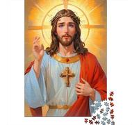 Jesus Christ with Crown 1000 Piece Thickened Paper Puzzle Grown-Ups Relaxation Hobby Easy to Store Engaging Teaser 38x26cm/1000pcs