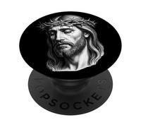 Jesus Christ With Crown And Thorns Sorrowful Portrait PopSockets Adhesive PopGrip