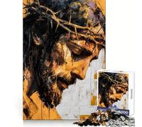 Jesus Christ with Crown of Thorns 1000 Piece Jigsaw Puzzle for Teenagers Decompress Tight Connection Fun Challenge Art Display (38x26cm)