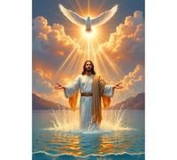 Jesus Christ with Holy Spirit Dove Jigsaw Puzzle, 1000 Pieces, Religious Christian Theme, Brain Teaser for Adults, Multicolor