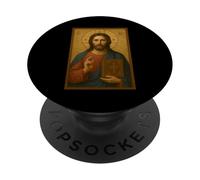 Jesus Christ with the Holy Bible Icon - Orthodox Icon PopSockets Adhesive PopGrip