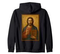 Jesus Christ with the Holy Bible Icon - Orthodox Icon Zip Hoodie