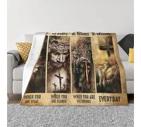 Jesus Christian Blanket Christ Religious Throw Blanket Faith Catholic Inspirational Gifts for Women Men Warm Soft Plush Lightweight Fleece Flannel Blanket Winter Bedding Blanket for Kids Adult 60"X50"