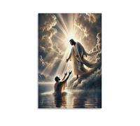 Jesus Christian Canvas God Hand Give Me Your Hand Poster Decorative Painting Canvas Wall Posters And Art Picture Print Modern Family Bedroom Decor Posters 08x12inch(20x30cm)