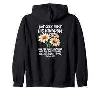 Jesus Christian Matthew 6:33 Bible Verse Zip Hoodie