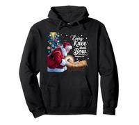 Jesus Christian Santa Christmas Xmas Every Knee Shall Bow Pullover Hoodie