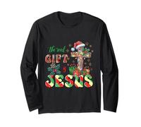 Jesus Christmas Cross Shirt The Real Religious Xmas Long Sleeve T-Shirt