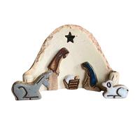 Jesus Christmas Ornaments - Manger Scene Figurines Tiered Tray Decor, Outdoor Small Manger Scene | Nativity Manger Scene Christmas Table Centerpiece, Resin The Birth Of Jesus Decor For Shelves