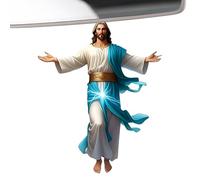 Jesus Christmas Tree Ornament - 2D Holiday Decoration Faith Inspired Hanging Decor Religious Accent Light with Vibrant Print Pattern Hanging Mirror