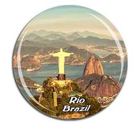 Jesus Christ's Statue Rio de Janeiro Brazil Fridge Magnet 3D Crystal Glass Tourist City Travel Souvenir Collection Gift Strong Refrigerator Sticker