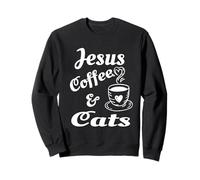 Jesus Coffee And Cats - Christian Coffee Lovers Sweatshirt