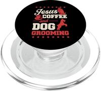 Jesus Coffee And Dog Grooming Funny Christian Dog Groomer PopSockets PopGrip for MagSafe