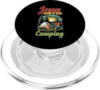 Jesus Coffee Camping Camper Routine Wants PopSockets PopGrip for MagSafe