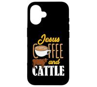 Jesus Coffee Cattle Local Farmers Livestock Show Farming Case for iPhone 16