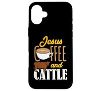 Jesus Coffee Cattle Local Farmers Livestock Show Farming Case for iPhone 16 Plus