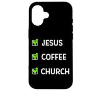 Jesus Coffee Church Check Mark Southern Christian Moms Case for iPhone 16