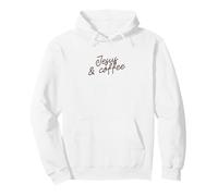 Jesus & Coffee Funny Minimalist Faith Phrase Script Pullover Hoodie
