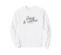 Jesus & Coffee Funny Minimalist Faith Phrase Script Sweatshirt
