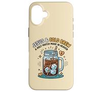 Jesus Cold Brew Christian Coffee Faith Heaven Humor Case for iPhone 16 Plus