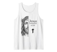 Jesus Conquered Death Christian Easter Victory Tank Top