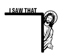 Jesus Corner Decoration - Wooden Frame Sign, Funny Christian Door and Window Frame, Creative Corner Sitter for Cabinet, Mirror, Furniture Display | Inspirational Faith Decoration for Entryway and