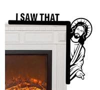 Jesus Corner Door Sign I Saw It - Creative Funny Wooden Frame Corner Decoration - Funny Christian Home Decoration for Mirror Cabinet Chair Drawer Furniture Cad