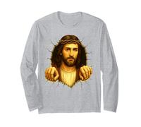 Jesus Cracking Mug Wall, Christian Jesus Christ Long Sleeve T-Shirt