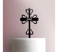 Jesus Cross Acrylic Cake Topper 3mm Thick Premium Laser Cut Cake Decoration for Birthday, Wedding, Baby Shower & Party Cakes Durable Reusable