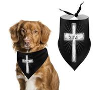 Jesus Cross Believe Printed Dog Bandanas Triangle Scarfs Printing Bib Scarf Adjustable Accessories for Small Dogs And Cats