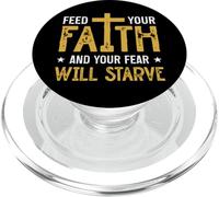 Jesus Cross Bible Faith Over Fear Put God First ART ON BACK PopSockets PopGrip for MagSafe