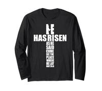 Jesus Cross Bible MAT 28:6 Faith Over Fear Put God First Long Sleeve T-Shirt