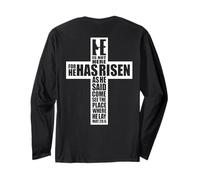 Jesus Cross Bless Bible MAT 28:6 Faith Over Fear ART ON BACK Long Sleeve T-Shirt