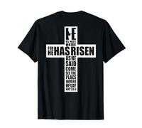 Jesus Cross Bless Bible MAT 28:6 Faith Over Fear ART ON BACK T-Shirt