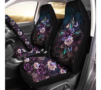 Jesus Cross Butterflies Purple Rose Magic 2 Pcs Car Seat Cover Comfortable Car Seat Protector Absorbent Sweat Bucket Seats Covers Universal Fit Car Sedan Mpv