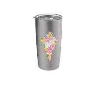 Jesus Cross Christian Floral Easter Stainless Steel Insulated Tumbler