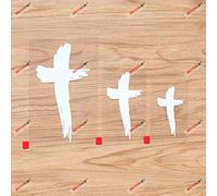 Jesus Cross Christian Symbol God Christ Vinyl Decal Sticker - 3 Pack White, 7.6cm, 10.2cm, 15.2cm - Style C No Background for Car Boat Laptop Cup Phone