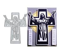 Jesus Cross Frame Metal Die Cuts Dies Stencil, Cross Frame Cutting Dies Cut Stencils DIY Scrapbooking Cards Photo Album Craft Decorative Embossing Paper Dies for Album Card Scrapbooking Making