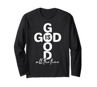 Jesus Cross God Bless Bible Faith God is Good All The Time Long Sleeve T-Shirt
