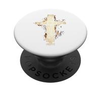 Jesus Cross Golden Bible Verses Christian Faith Scripture PopSockets Adhesive PopGrip