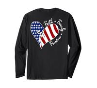 Jesus Cross Heart America The Lord Is My Rock ART ON BACK Long Sleeve T-Shirt