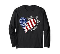 Jesus Cross Heart-Shaped America Flag The Lord Is My Rock Long Sleeve T-Shirt