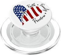 Jesus Cross Heart-Shaped America Flag The Lord Is My Rock PopSockets PopGrip for MagSafe