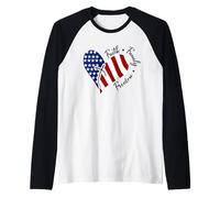 Jesus Cross Heart-Shaped America Flag The Lord Is My Rock Raglan Baseball Tee