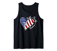 Jesus Cross Heart-Shaped America Flag The Lord Is My Rock Tank Top