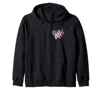Jesus Cross Heart-Shaped America Flag The Lord Is My Rock Zip Hoodie