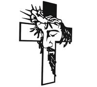 Jesus Cross Metal Sign Christ Wall Art Decor,Personalized Hollow Cross,Wall Art Decoration,Metal Wall Cross Art Decoration Religious Symbol (Black)