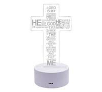 Jesus Cross Night Light, 2D LED Night Light with Smart Touch Control, Touch , Creative Illusion Light, 7 Colors Changing, Christ Illusion Lights for Table, Salo