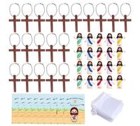 Jesus Cross Pendant - Jesus Christ the Saviour with Cards, Figures of Jesus, Religious Greeting Card | Creative Classroom Activity Toys, Small Figures